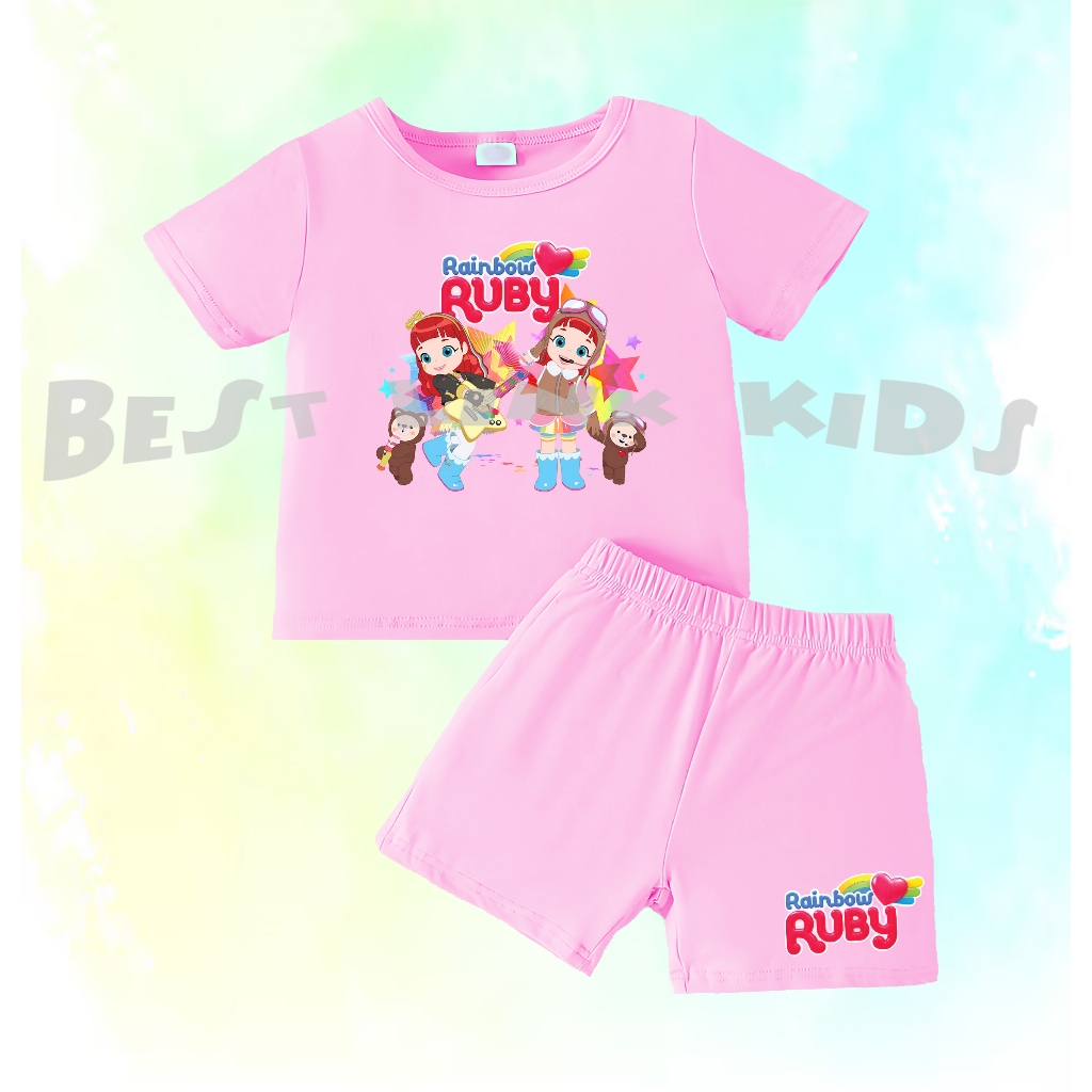 Setelan Baju Anak Rainbow Ruby Karakter Ruby dan Choco