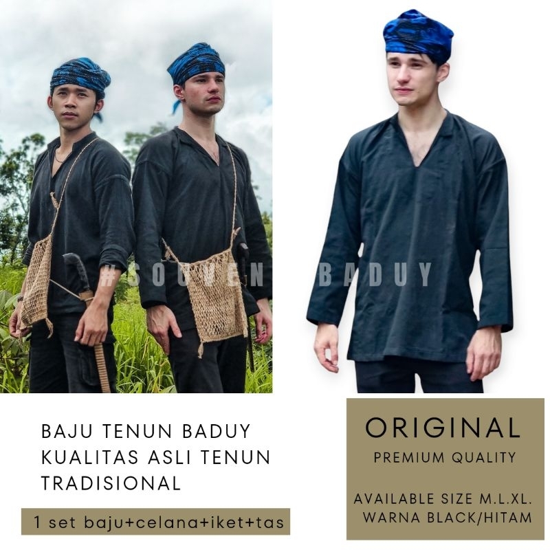 Setelan baju adat baduy kualitas asli original tenun Gratis tas Koja baduy