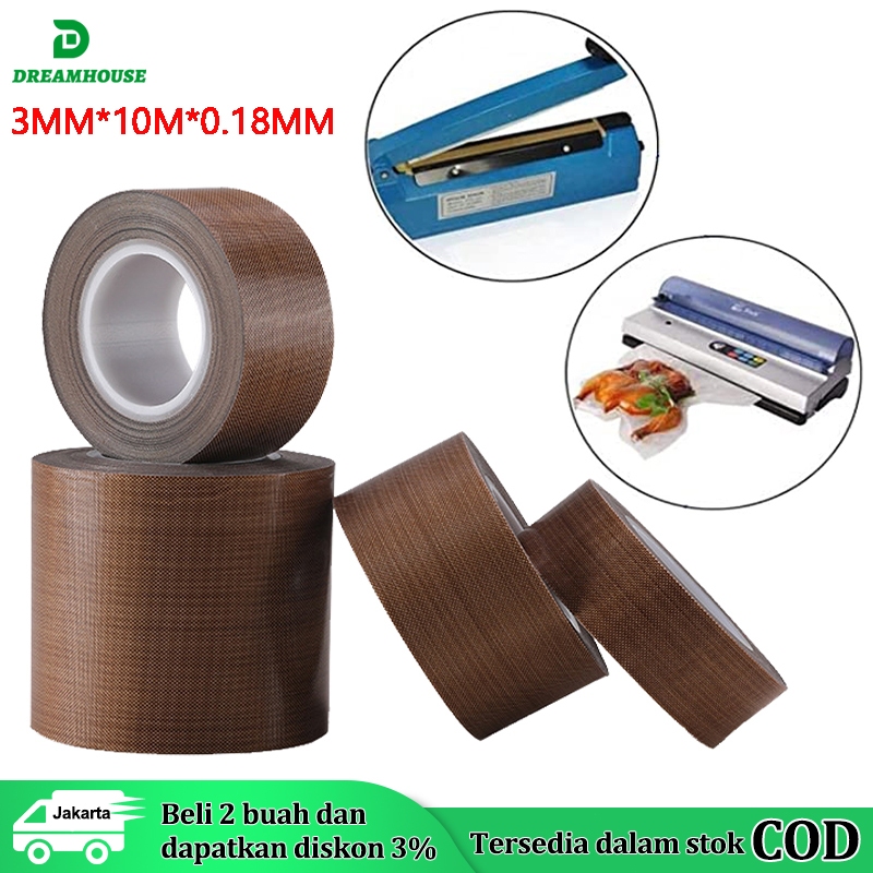 Lakban Isolasi Tahan Panas 300C Teflon Tape PTFE Coklat Selotip Kertas High Temperature