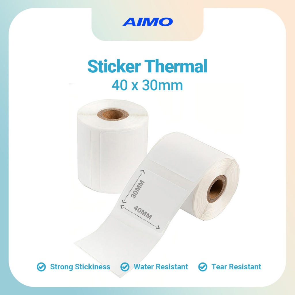 

AIMO THERMAL PAPER 40X30MM 230PCS/ROLL 60X40MM 180PCS/ROLL LABEL STICKER COMPATIBLE WITH M110 M108