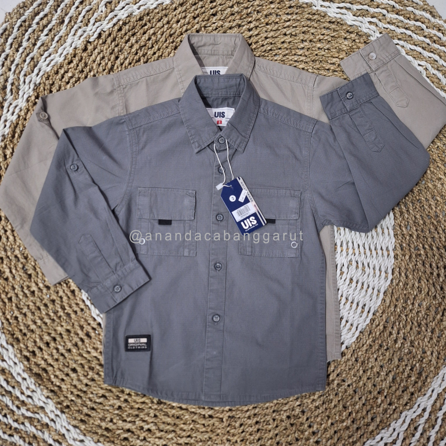 Uis Kids Kemeja Panjang Anak Laki-Laki Bahan Katun Bordir Orig Terbaru
