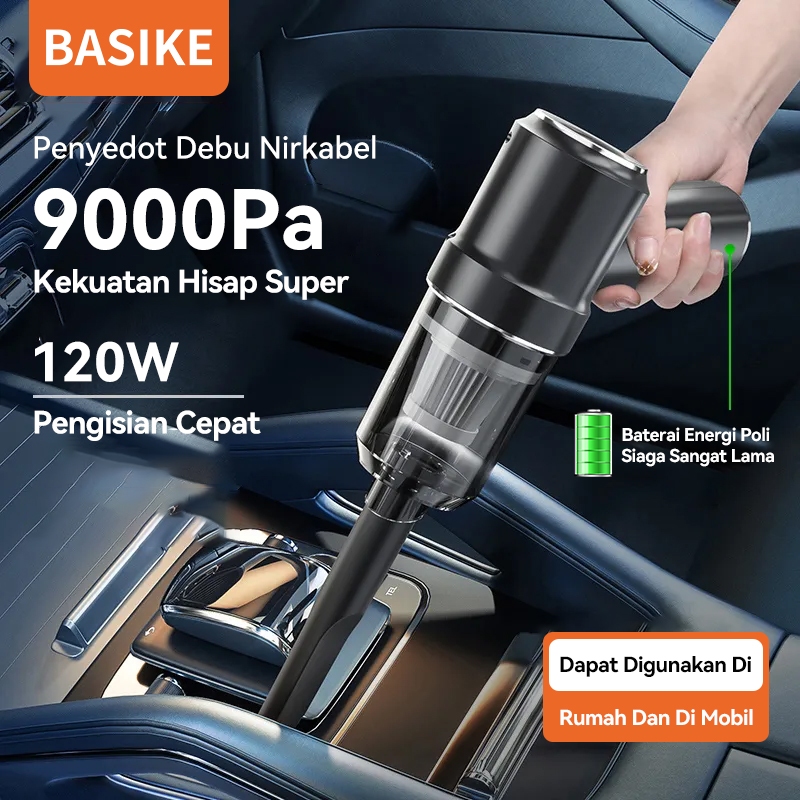 [HOT]BASIKE Vacuum Cleaner Penyedot Debu Nirkabel Mobil Rumah Genggam Multifungsi Portable Serbaguna