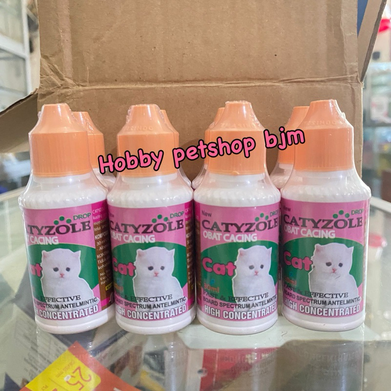 Catyzole drop - obat cacing kucing & kitten - kucing cacingan / obat anak kucing cacingan no drontal
