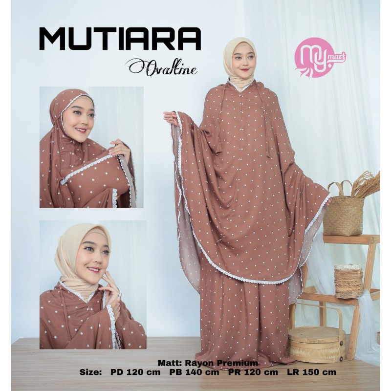 Mymart Mukenah Mutiara Polkadot Katun Rayon