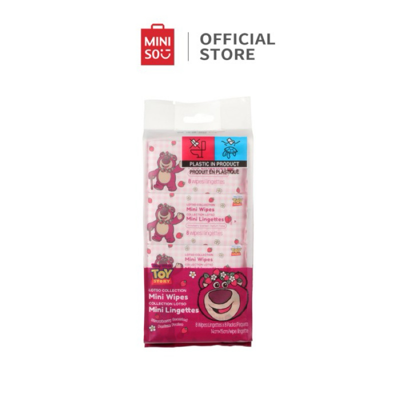 COD Miniso Bali Lotso Mini Wipes Strawberry Scent Tisu Basah Wangi Stoberi Wet Tissue Basah Wangi