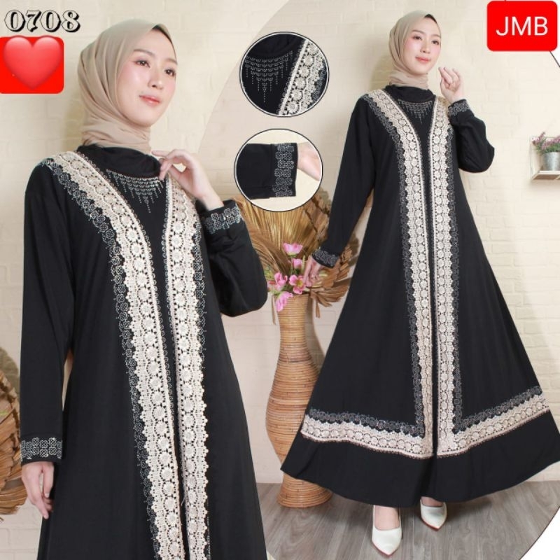 Baju Gamis Jersey Payet Ori Import India Long Dress 708/ Arab / Kaftan / Turki / Muslim / Wanita