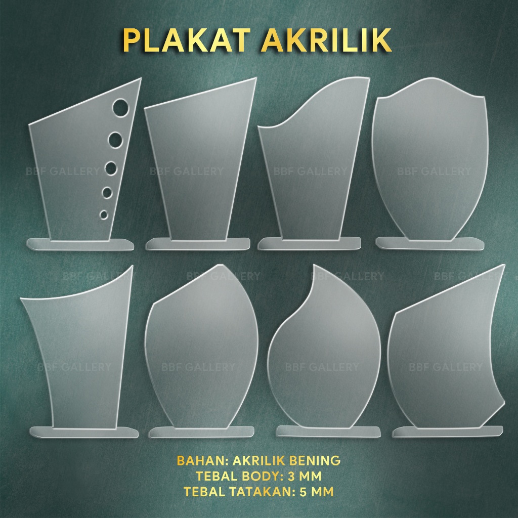 Plakat Akrilik / Vandel Acrylic Polos Tanpa Stiker