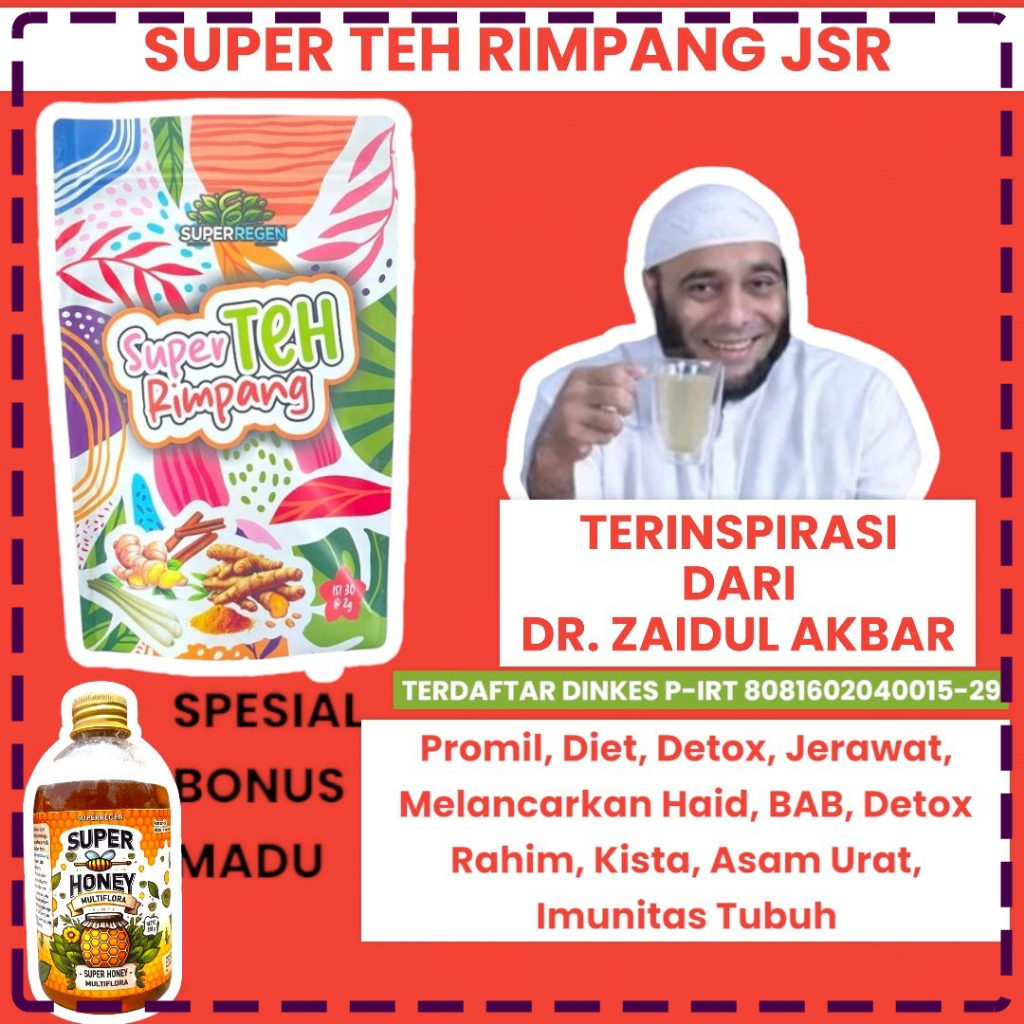 

Syifacare Teh Rimpang BPOM Minuman 100% alamai ala JSR terinspirasi Dr. Zaidul Akbar | Halal & Original | RIMPANG BOOSTER JSR | Minuman rimpang celup | IMUNITAS TUBUH |100% Rempah Murni | Syifacare Teh Rimpang Untuk Detoks & Diet Isi 20 Kantong | BPOM ORI