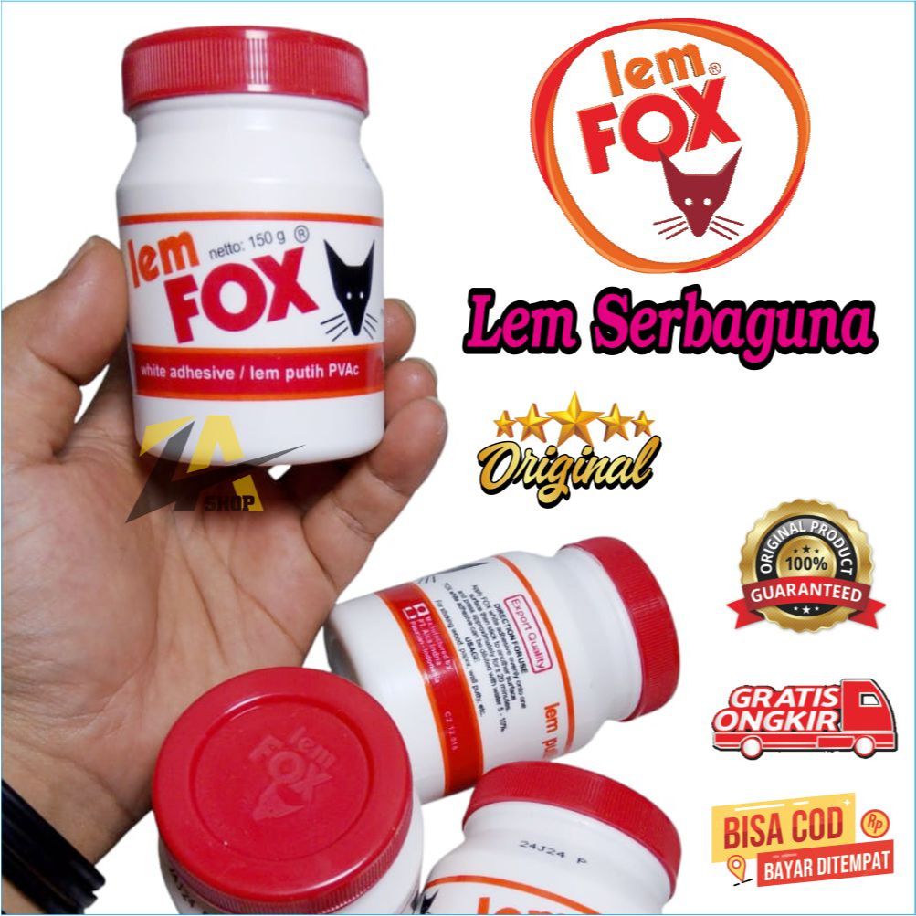 

LEM FOX PVAC GLUE FOX Lem fox 150 g putih botol kecil SERBAGUNA LEM KUAT & TAHAN LAMA