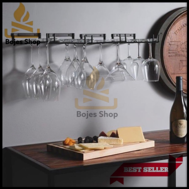 rak gelas cangkir wine gantung tempel dinding gantungan gelas cangkir wine besi