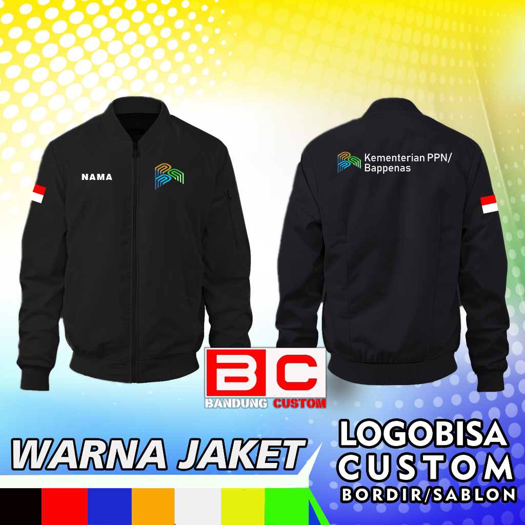 JAKET BAPPENAS/JAKET BOMBER BAPPENAS/JAKET BOMBER CUSTOM SUKA SUKA