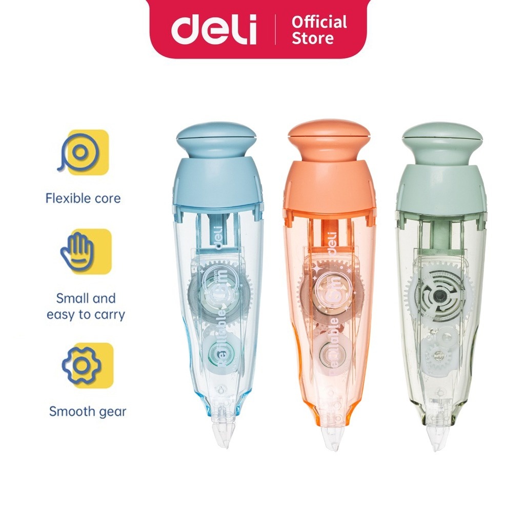 

Deli Retracable Correction Tape / Pita Koreksi 6m Free Refill - EH363