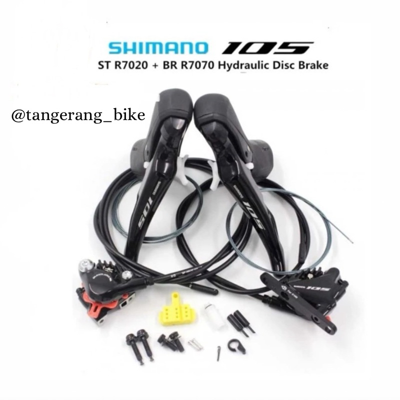 Brifter Shimano 105 ST-R7020 Hydraulic Disc Shifter dan Caliper BR-7070