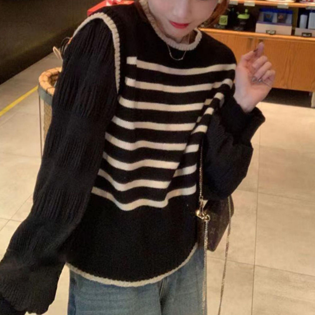 NJ Ashana Sweater Knit Rajut Atasan Wanita Lengan Panjang Balon Ootd Korean Style