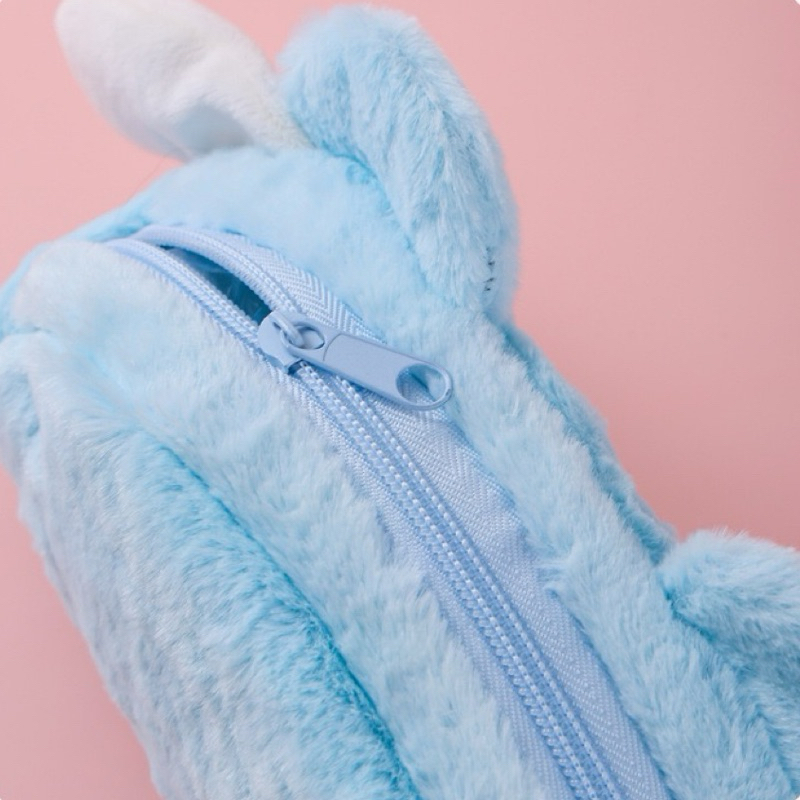 

YEN Tempat Pensil Bulu Sanrio Hoodie Pouch Resleting Bulu Kuromi Melody Cinnamoroll Pochacco