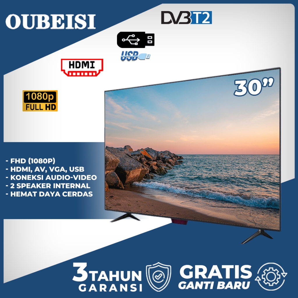 OUBEISI TV LED 30 inch tv led Digital tv (Model TCLG-W21/22/24/25/27/30inch)  Garansi 3 Tahun