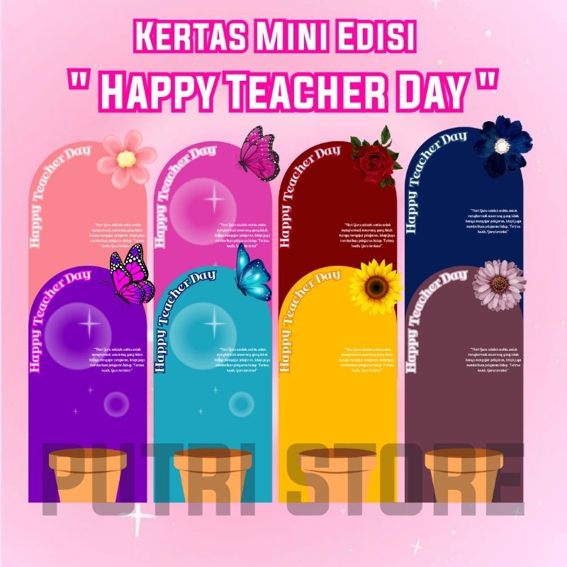 

READY SIAP KIRIM Kertas Mini Gift Hari Guru - Kartu Happy Teacher Day- Tanpa Bunga