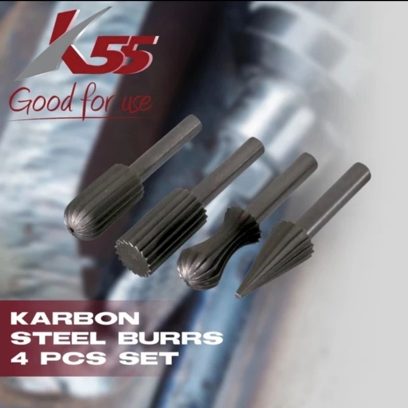 Set 4pcs MATA BOR KEROK KIKIR BESI KAYU ALUMINIUM As 6mm Mata Bor Cun BURR SEARAH