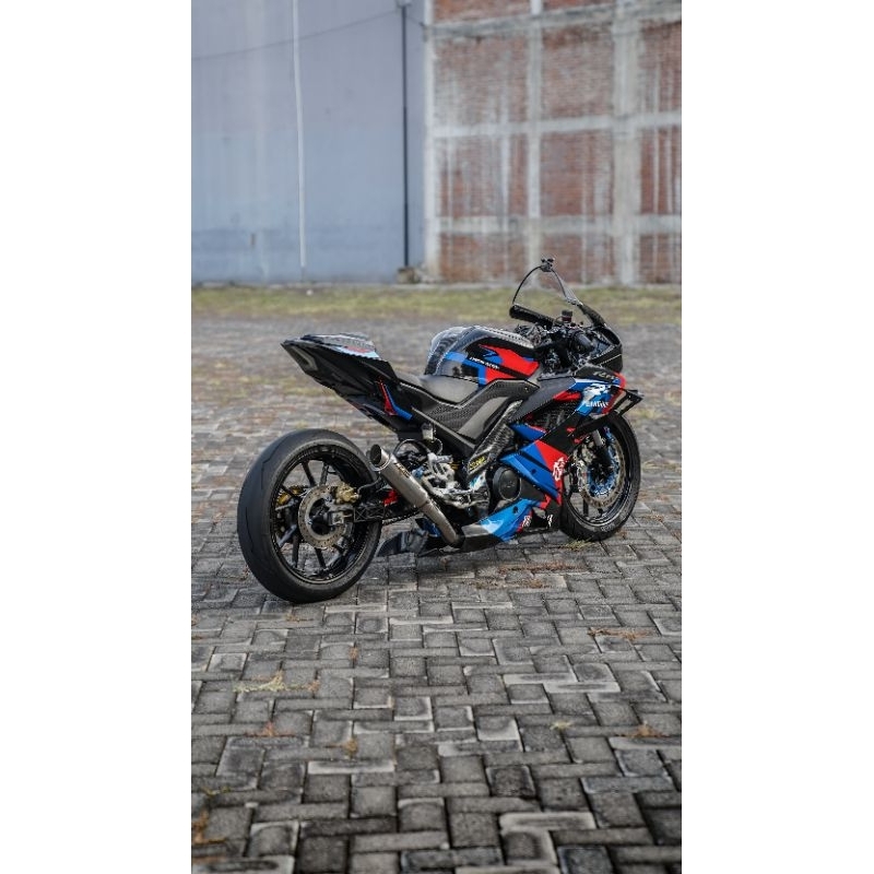 knalpot xthree 3 4 suara type short emblem pelangi suara bisa di atur2 sendiri knalpot r15v3 r15v4 r