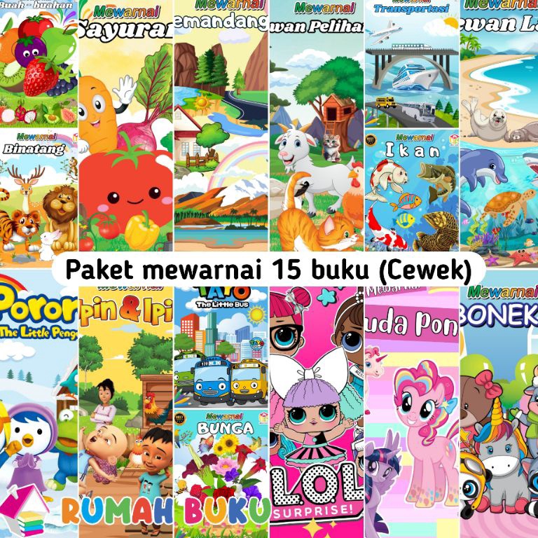 

KODE Y99J Paket mewarnai Cewek 15 buku