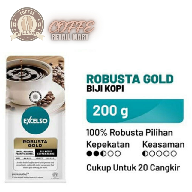 

Excelso Kopi Robusta Gold Biji 200G