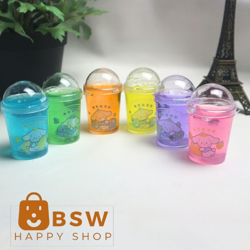 Mainan slime Boba mini (Ecer) mainan anak slime warna warni slim gelas susu slime minuman boba lucu
