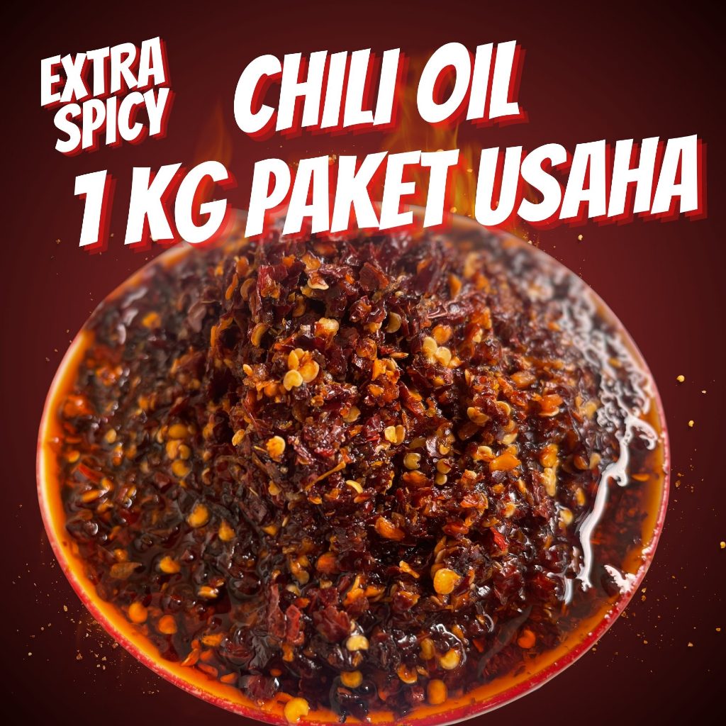 

RK60 Chili Oil Extra Spacy 1 KG Paket Usaha /Pedas/Nikmat/Nampol/Sambal/Makanan