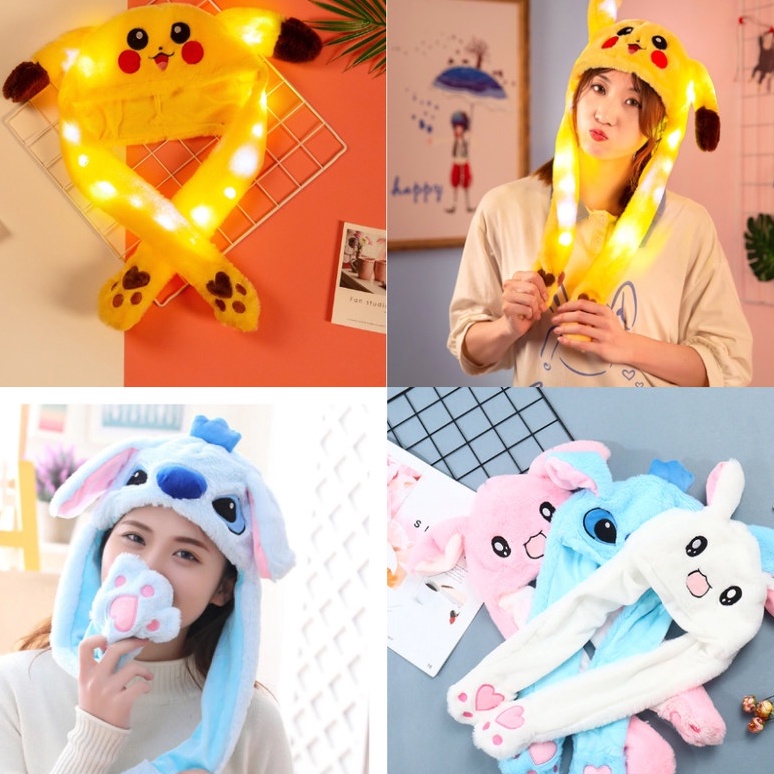 FG2 Topi Plush LED  Bunny Hat  KelinciStitchPikachuDoraemon