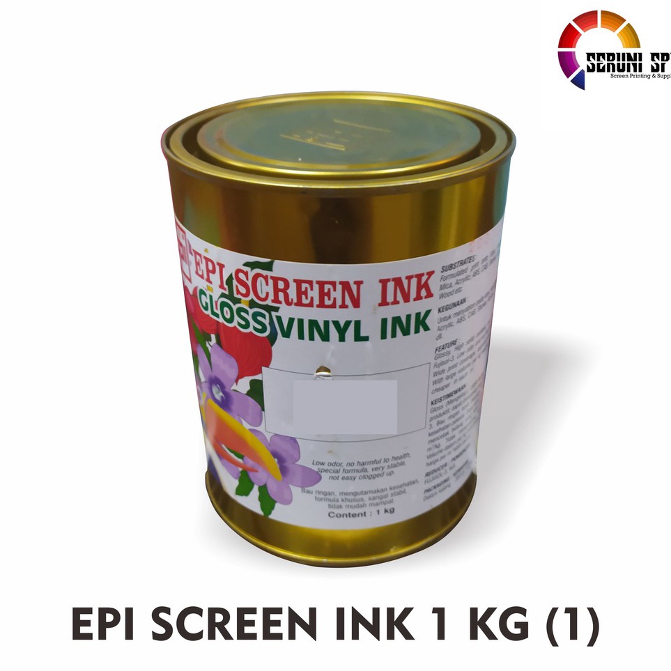 KODE S23S Vinyl Epi Screen Ink  Cat PVC Oil Base  Sablon  Kuas 1 KG  Seri Warna 1