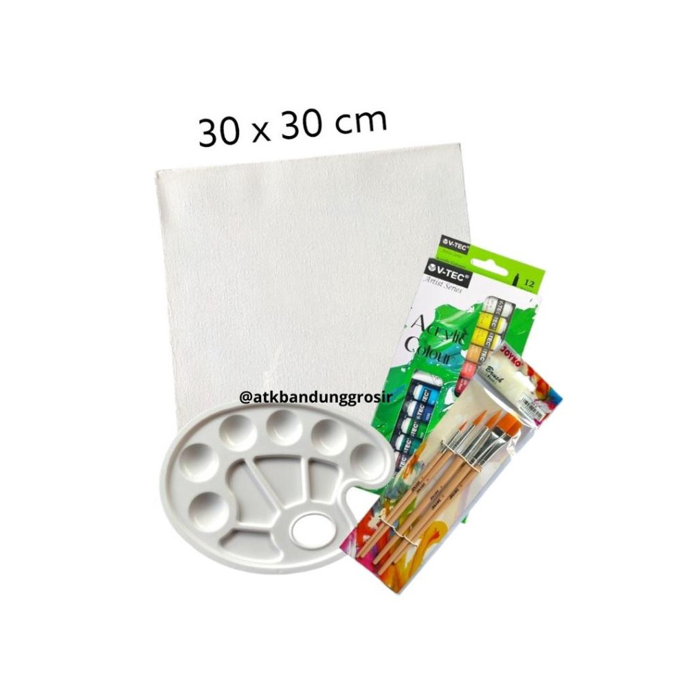 

Murah Hari ini Paket Melukis Lengkap Set 4 in 1 Set Kanvas 3x3 Kuas Palet dan Cat Acrylic Set