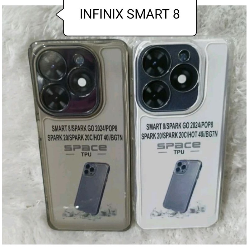 SOFTCASE CASING BENING TELASPARAN TYPE INFINITE SMART 8 INFINIX PELINDUNG NYA HP DAN CAMERA READY