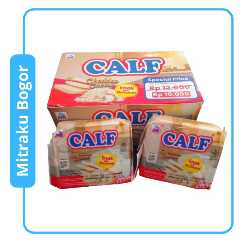 

Keju Calf Cheddar Cheese Ekonomis Ukuran 200 Gram / Pcs