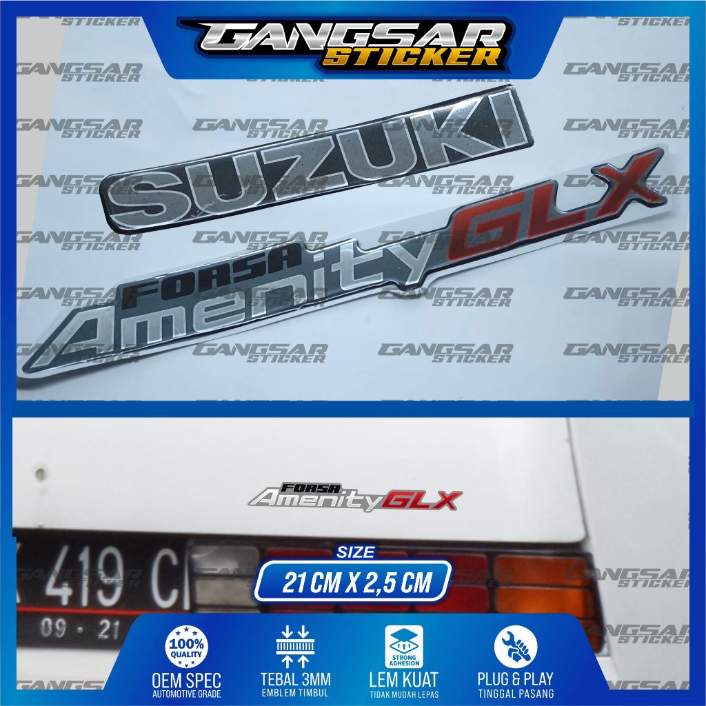 emblem timbul suzuki amenity / emblem bagasi suzuki amenity