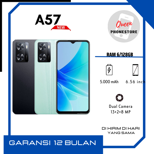 OPPO A57 RAM 6/128GB , GARANSI 1 THN 