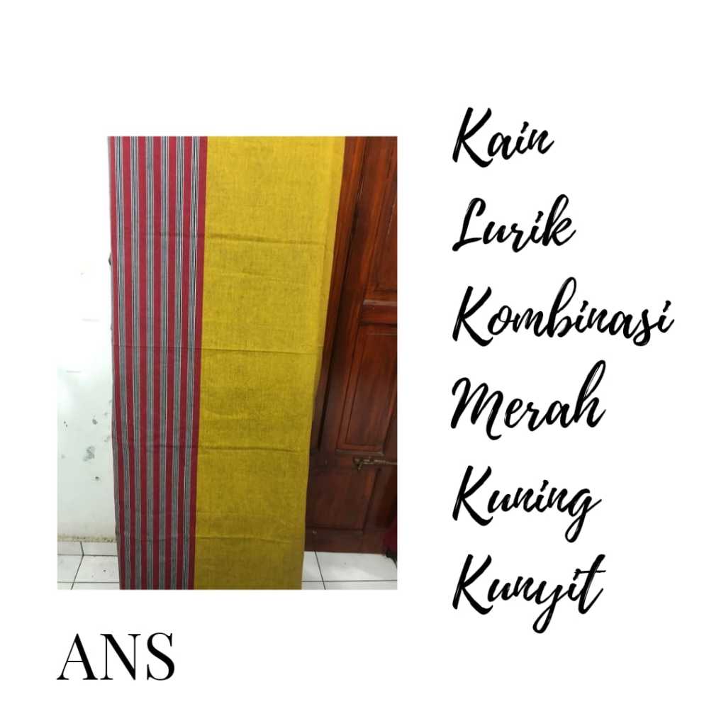 Kain Lurik Kombinasi Merah Kuning Kunyit