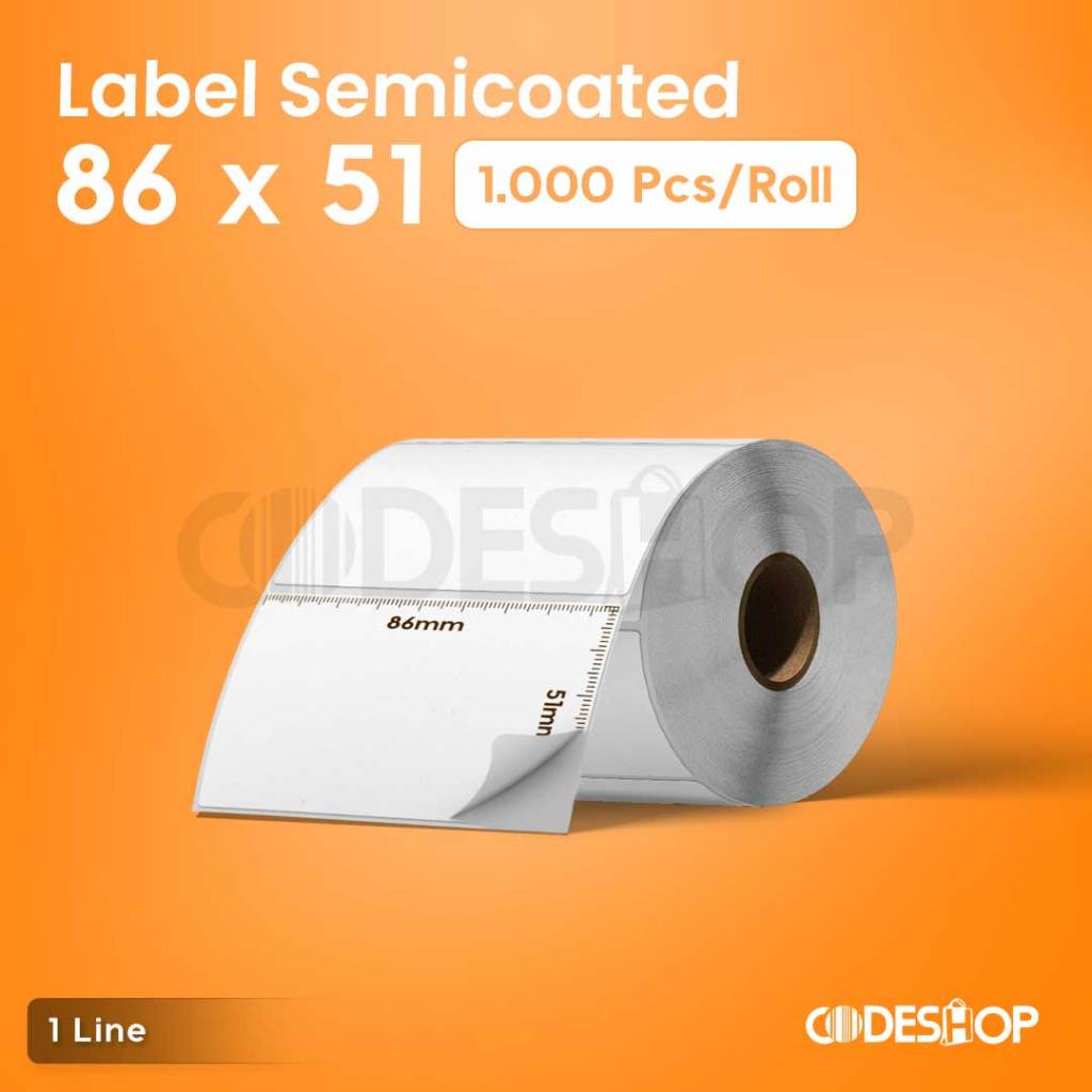 

LABEL BARCODE 86 X 51 MM SEMICOATED ISI 1000 PCS STICKER BARCODE