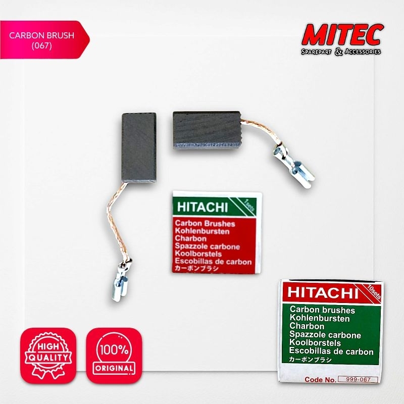 Carbon brush HITACHI 067 Arang cb mesin gerinda HITACHI/HIKOKI bostel  sepul 067