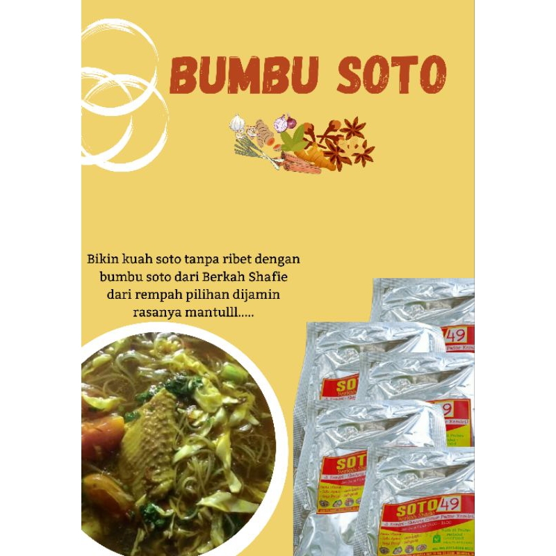 

Bumbu Soto | Soto 49 | Berkah Shafie | Bumbu Soto Halus