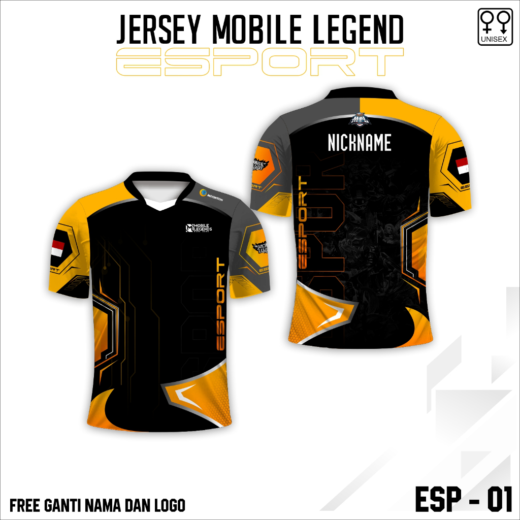 Jersey mobile legend baju esport kaos game