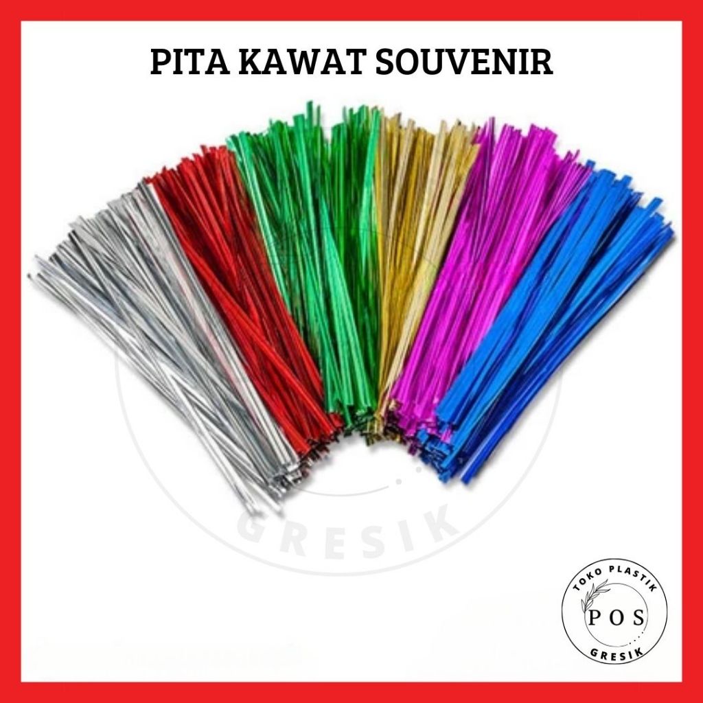 

PAK Pita Kawat Souvenir (Twist Tie) / pak, Kawat Pengikat Serba Guna Metalic kawat potong 8 10cm -GR