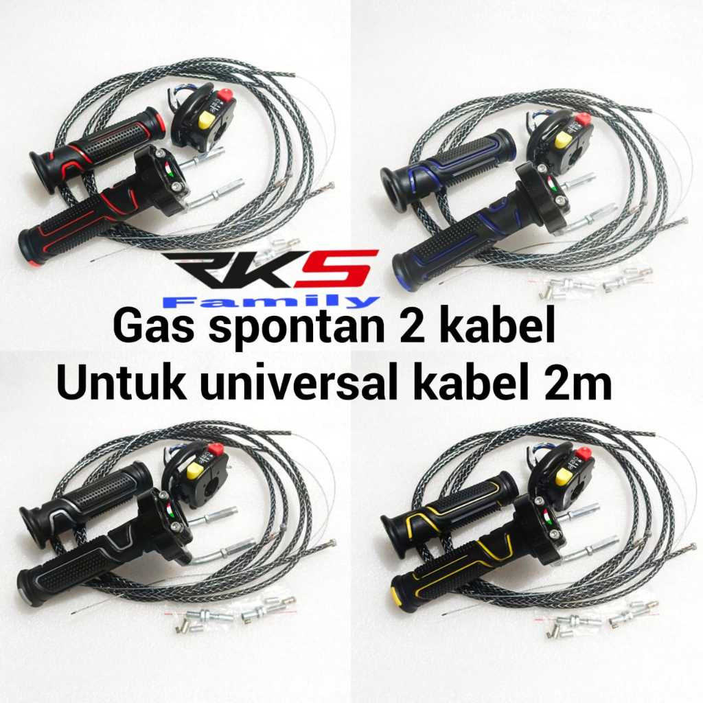 Gas Spontan 2 Kabel Kabel aktif L Gas Plus Kabel Gas Serat Karbon KLX CRF Vixion Nmax Aerox, Mio, Be