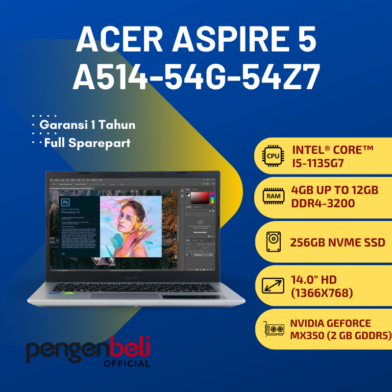 Laptop Canggih, Harga Murah Dan Terjangkau Core i5-1135G7 Ram 12GB 256GB SSD NVIDIA GeForce MX350 (2