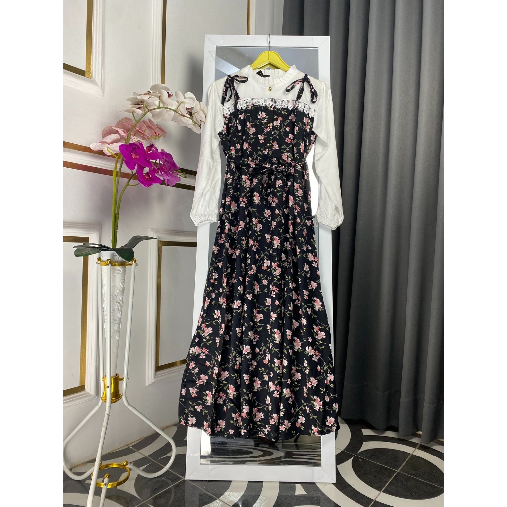 GAMIS AGHNIA RENDA BUNGA DEWASA RAYON TWILL