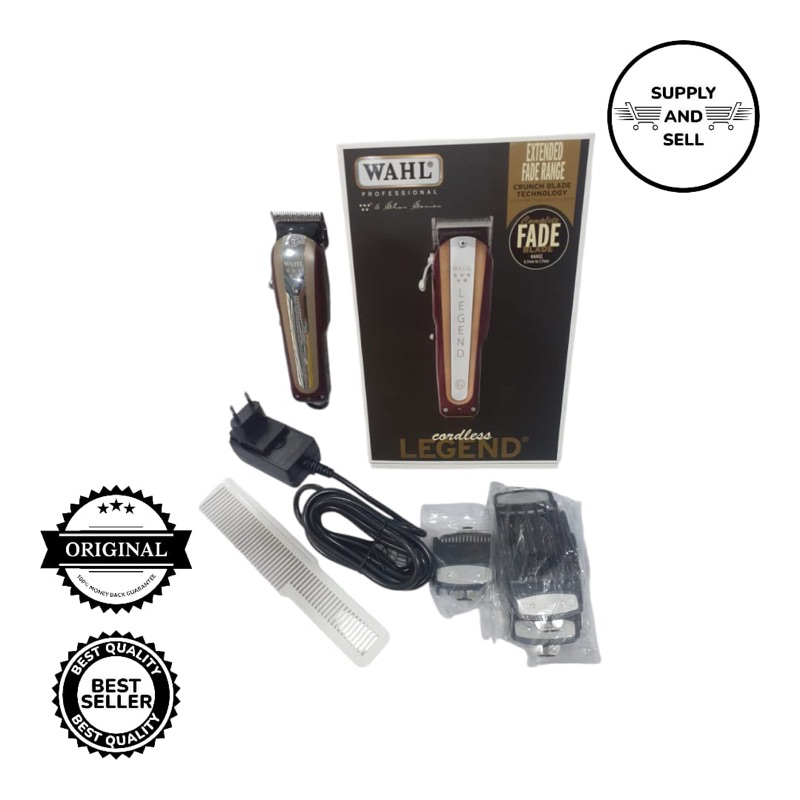 Wahl Clipper Legend Cordless (Tanpa Kabel) Original Alat Cukur Rambut Barbershop Salon Dan Pangkas R