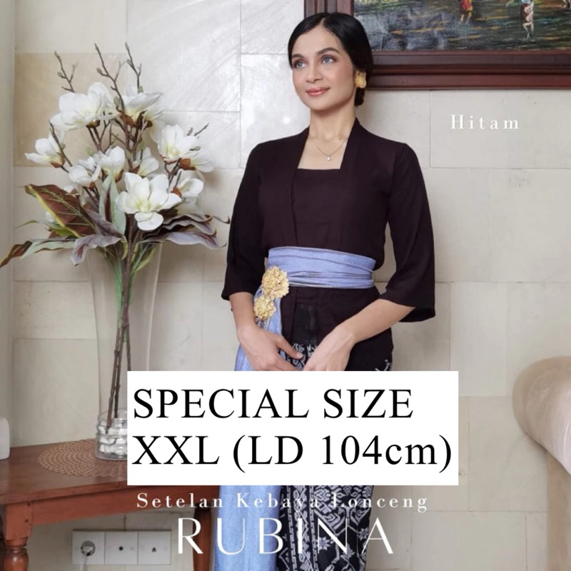 Kebaya Rubina XXL (LD 104cm) | Kebaya Bali Kutubaru | Set Kebaya Hitam | Kebaya Kutu Baru | Kebaya W