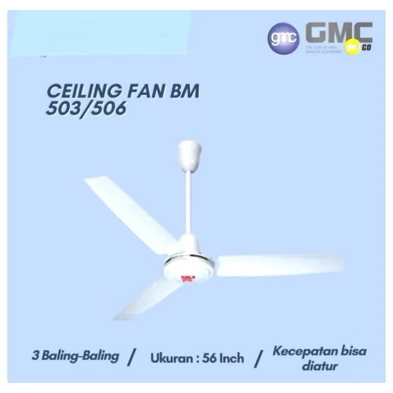 Ceiling Fan GMC BM 503 56" Kipas Angin Plafon GMC BM503 Baling Baling Besi