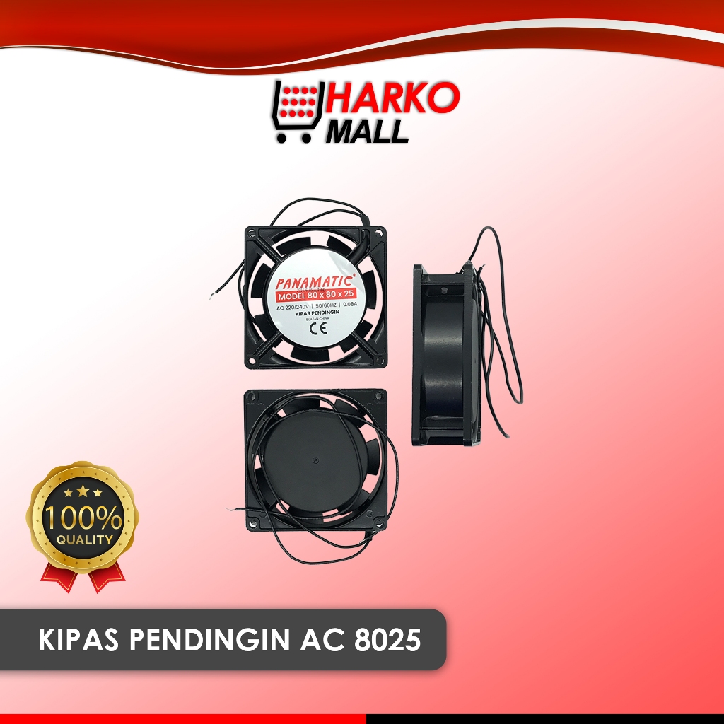 Kipas Angin Pendingin Internal Fan AC 8025 AC 220V - Cooling Fan ukuran 80mm x 80mm x 25mm