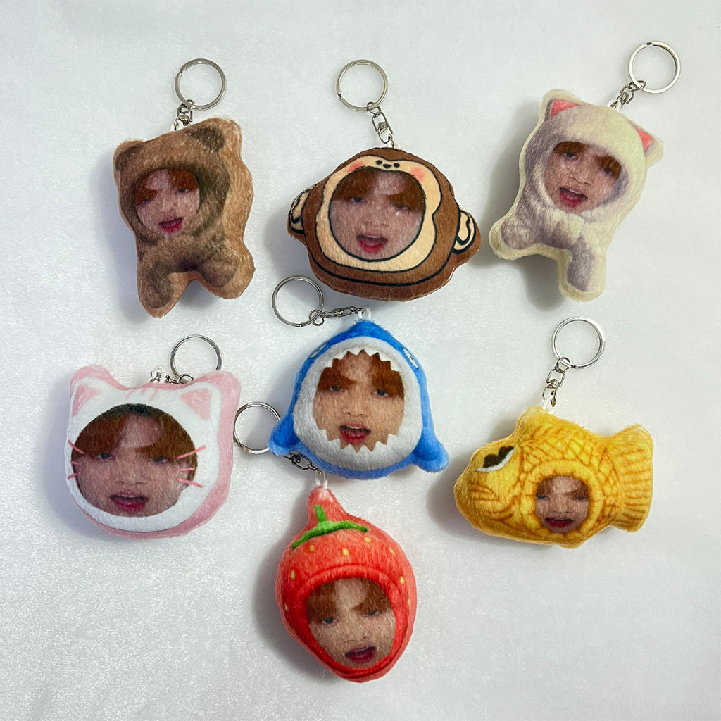 custom gantungan kunci boneka / custom plushie keychain hiu bisa bunyi