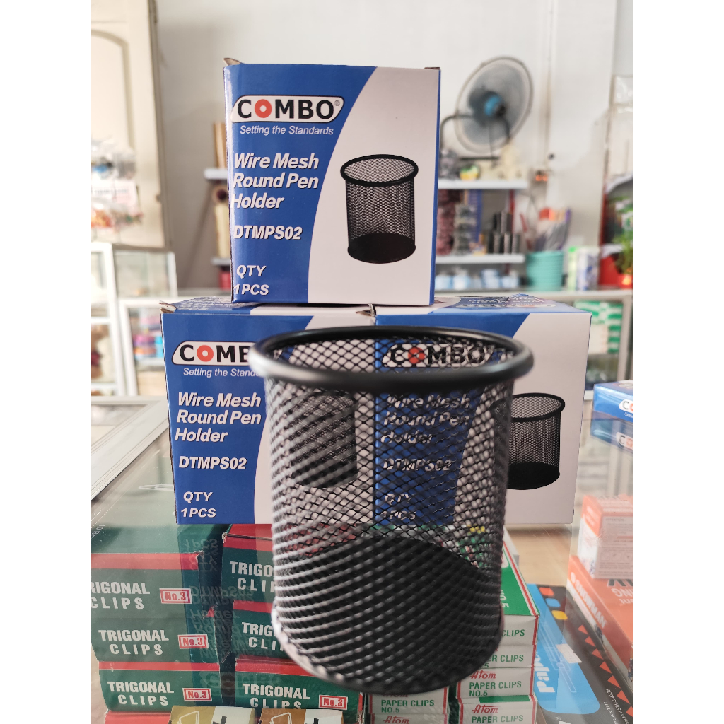 

Tempat Pulpen Jaring Besi / Pen Stand Bulat Stainless Steel / Desk Set
