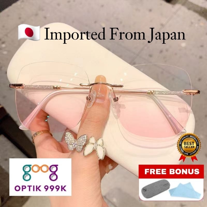 Kacamata optik minus plus jauh anti radiasi blueray photocromic hitam lensa Bluecromic Medan